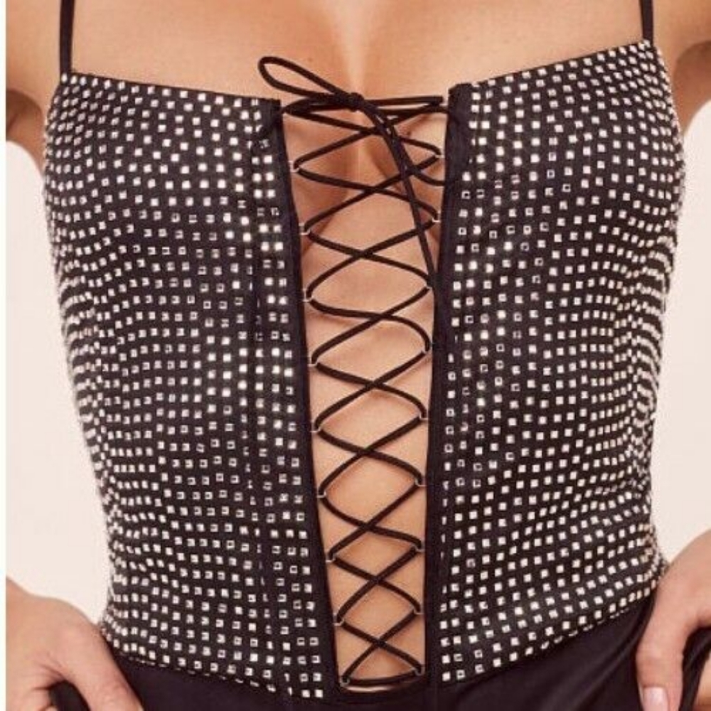 love and lemons love mirage mirrored bodysuit